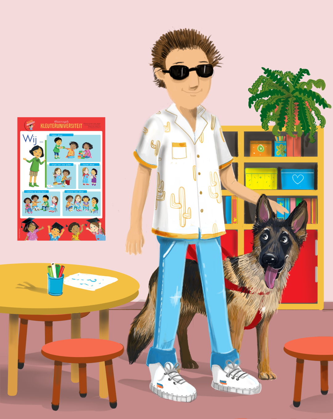 Kleuteruniversiteit – Illustratie bij voorleesverhaal