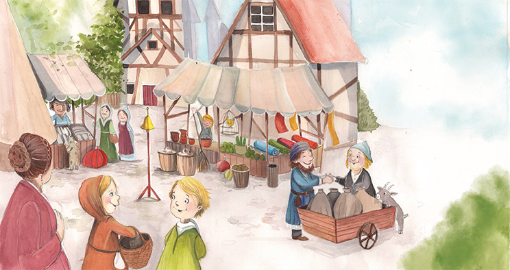 Naar de winkel – Middeleeuwse markt