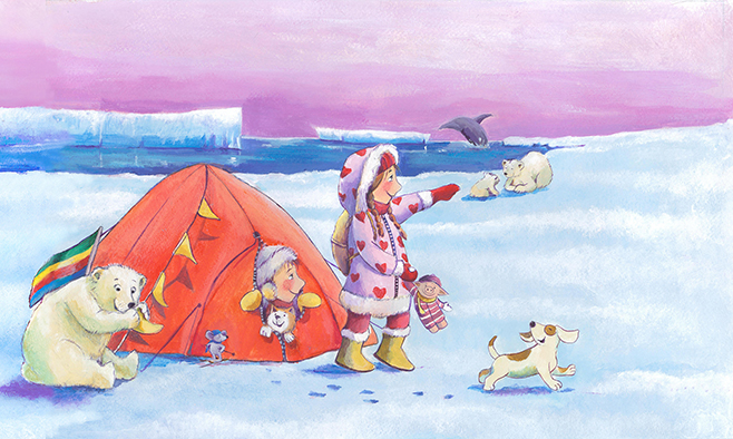 De noordpool en de zuidpool – toverspread