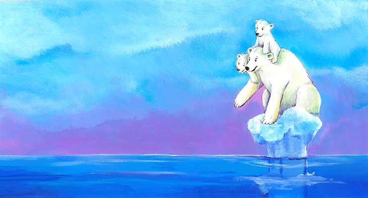 De noordpool en de zuidpool – ijsberen